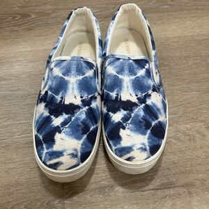 Blue Tie-Dye Slip-On Sneakers